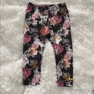 Nike Pink and Black Floral Leggings